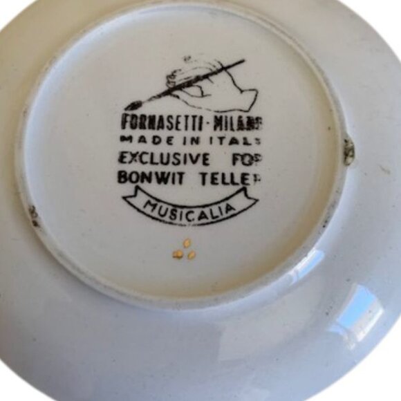 Vintage Fornasetti Musicalia Porcelain Gilt Coaster - Picture 3 of 3